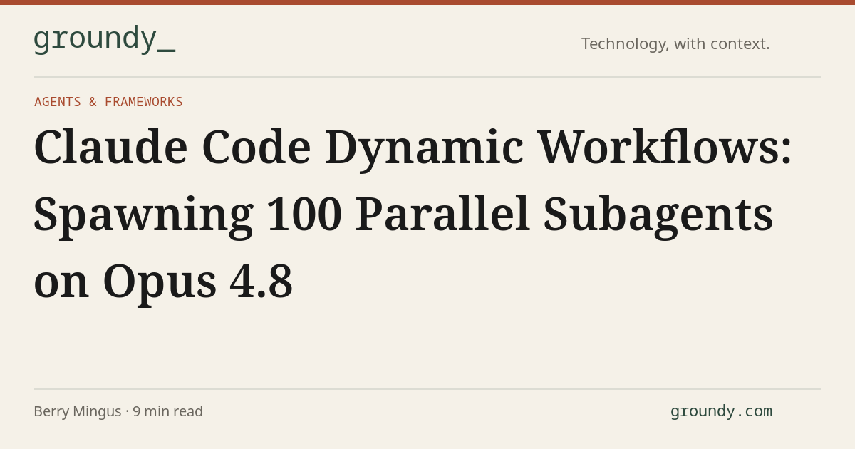 Claude Code Dynamic Workflows: Spawning 100 Parallel Subagents on Opus ...