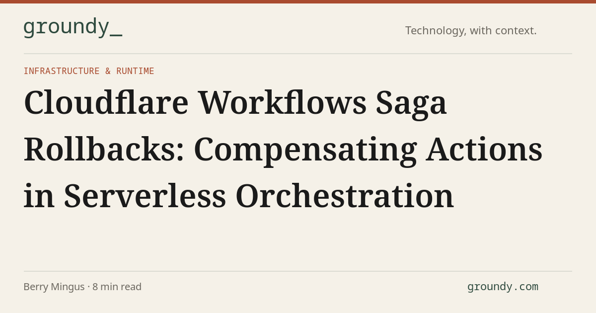 Cloudflare Workflows Saga Rollbacks: Compensating Actions in Serverless ...