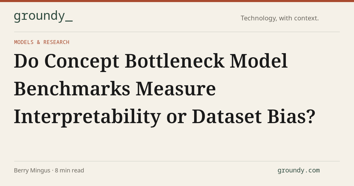 Do Concept Bottleneck Model Benchmarks Measure Interpretability or ...