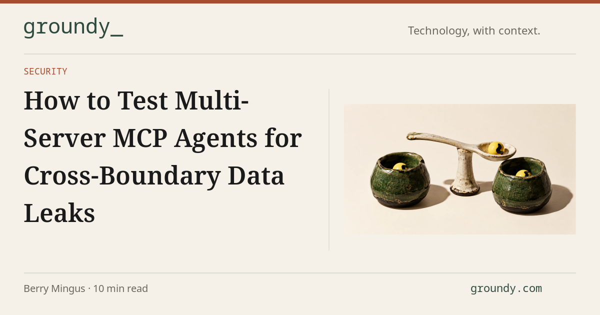 How to Test Multi-Server MCP Agents for Cross-Boundary Data Leaks · Groundy