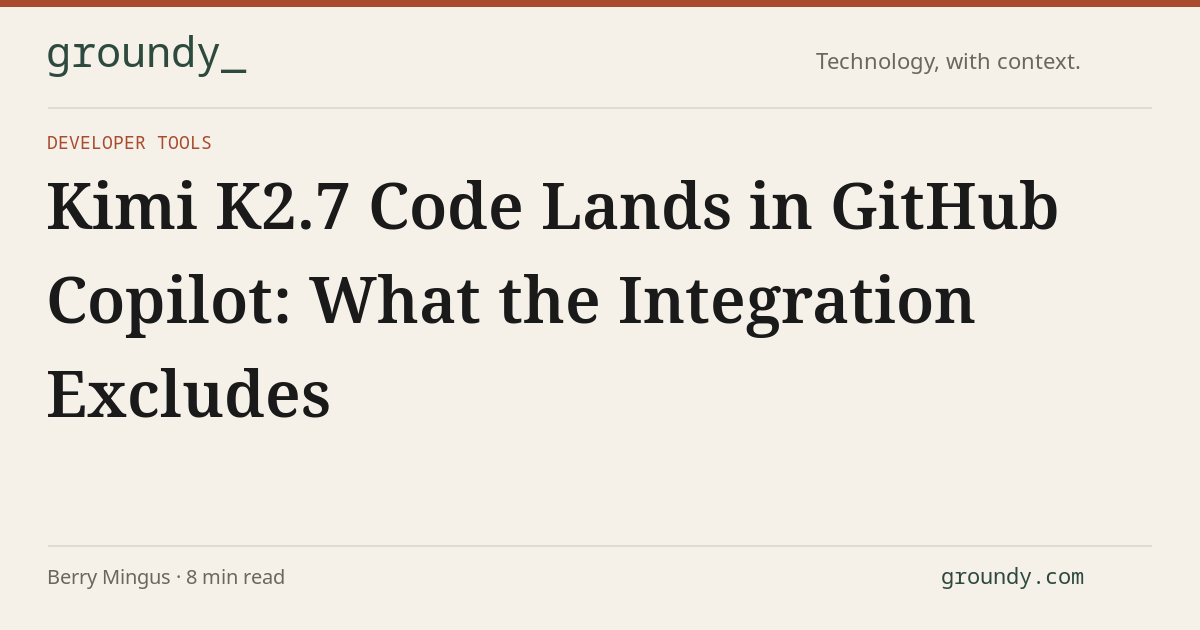Kimi K2.7 Code Lands in GitHub Copilot: What the Integration Excludes ...